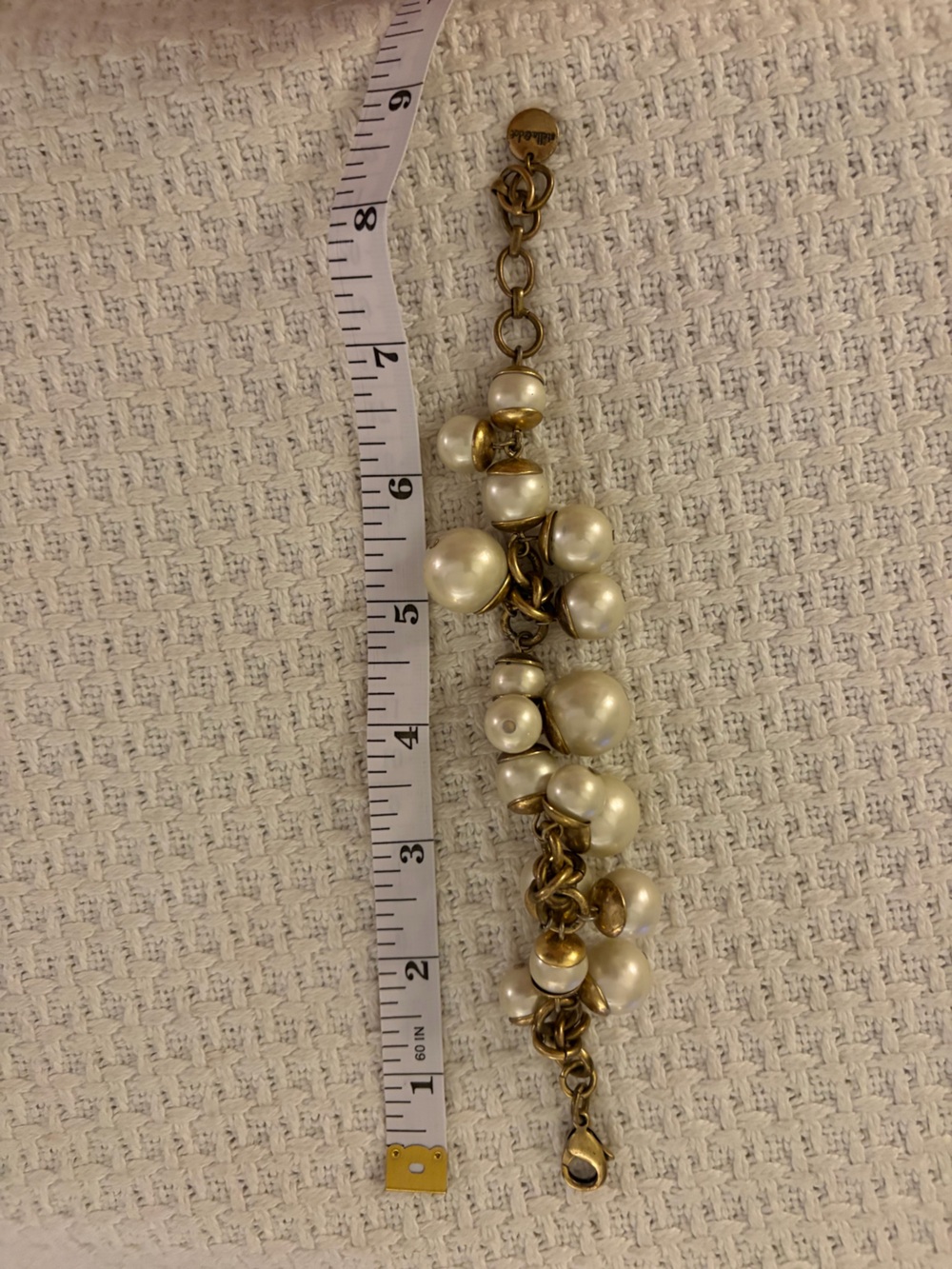 Stella & Dot Pearl Cluster Charm Bracelet - Gold Tone GUC